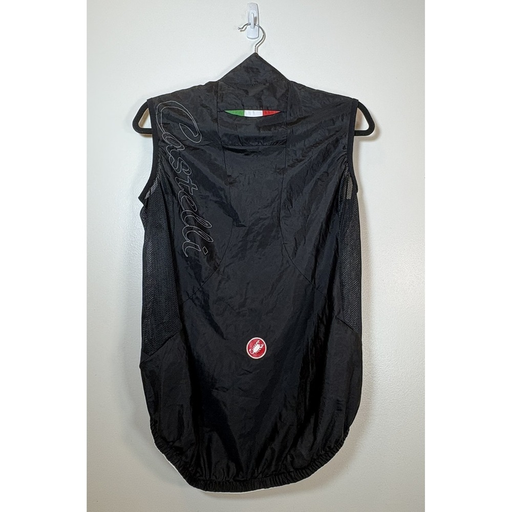 Castelli Velo W Womens Large Cycling Vest Black Packable Windproof Gilet Mesh